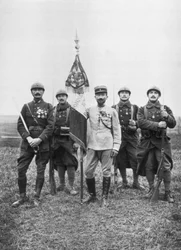 De vlag van het Regiment de Marche, van het Franse Vreemdelingenlegioen