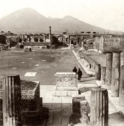 Het forum van Pompeii, Italië, 1894