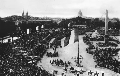 De grote overwinningsparade, Parijs, Frankrijk, 14 juli 1919