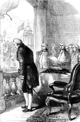 De installatie van George Washington als president van de Verenigde Staten, 1789 c1880