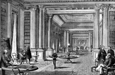 De bibliotheek van de Reform Club, Londen, 1891