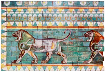 De leeuwenfries van het winterpaleis van koning Darius in Susa, Iran, 1933-1934