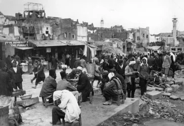 De markt, Beiroet, Libanon, ca. 1920s-1930s
