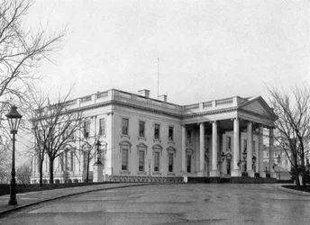 Het noordportiek van het Witte Huis, Washington D.C., VS