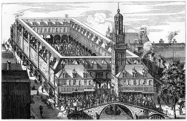 De oude beurs in Amsterdam, verwoest door brand in 1858, 1903