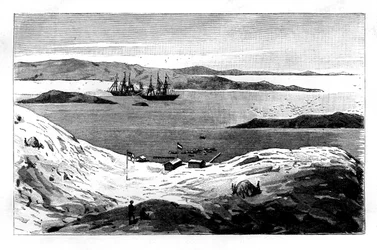De haven van Angra Pequena, Namibië, 19e eeuw