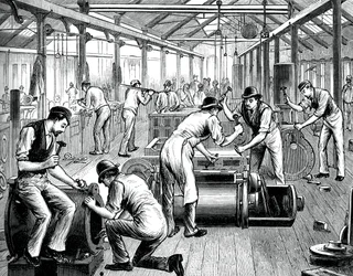 De pompwerkplaats in een Cornwall-fabriek