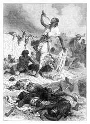 De zelfmoord van Theodorus, Magdala, Ethiopië, 1868, eind 19e eeuw