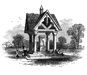De bron op Ockley Green, Surrey, 19e eeuw