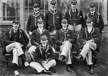 De winnende Oxford bootrace bemanning, 1896-1937