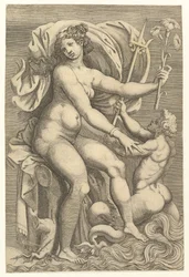 Thetis Zittend met een Triton, 16e eeuw