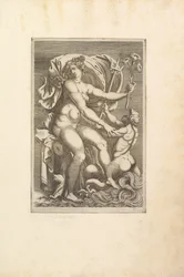 Thetis zittend met een triton