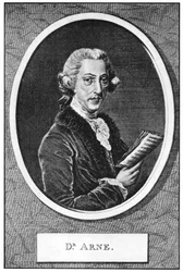 Thomas Augustine Arne, Engelse componist
