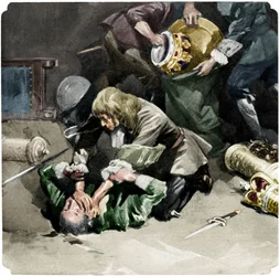 Thomas Blood probeert de kroonjuwelen uit de Tower of London te stelen in 1671, 1937