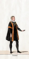 Thomas Cromwell, kostuumontwerp voor Shakespeares toneelstuk, Henry VIII, 19e eeuw
