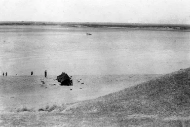 Tigris rivier, Samarra, Mesopotamië, 1918