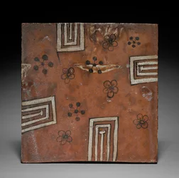 Tegel: Rode Oribe Ware, Platform voor Thee in de Zomer, ca. 1600