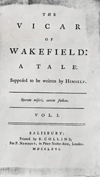 Titelpagina van The Vicar of Wakefield, 1766