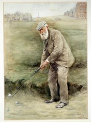 Tom Morris senior, Britse golfer, portret, ca. 1910