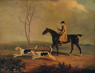 Tom Oldaker, jager van de Berkley Hounds, op Pickle, met de honden, 1800, 1929