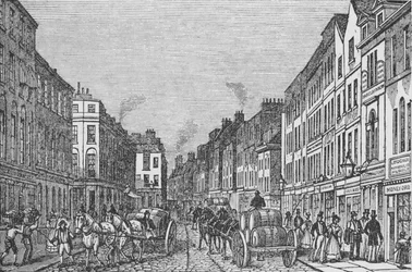 Tooley Street in de eerste helft van de negentiende eeuw, ca. 1840, 1912