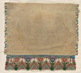 Handdoekrand met kralenranden, begin 1800s