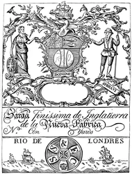 Handelslabel van de South Sea Company (18e eeuw, 1894)