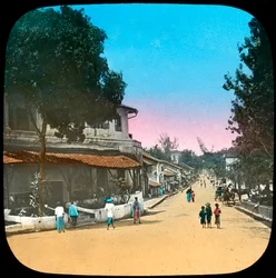 Trincomalee Straat, Kandy, Ceylon, eind 19e of begin 20e eeuw