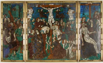 Drieluik met De Weg naar Golgotha, Kruisiging en Afdaling van het Kruis