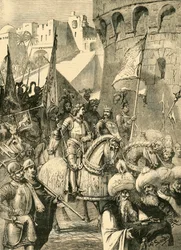 Triomfantelijke intocht van Richard I en Filips Augustus in Akko