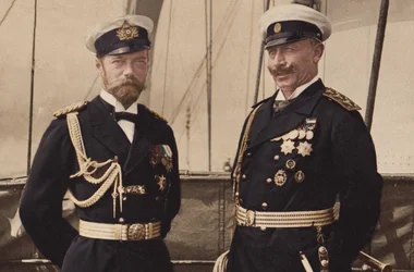 Tsaar Nicolaas II en keizer Wilhelm II in Björkö, 1905