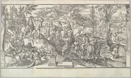 Turkse soldaten in rust van de fries Ces Moeurs et fachons de faire de Turcz Customs, 1553
