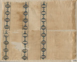 Twee fragmenten van een sjaal of hoofddoek, 1300s