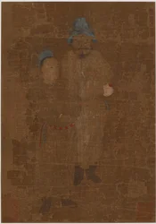 Twee mannelijke figuren, staand, Ming-dynastie, 17e eeuw