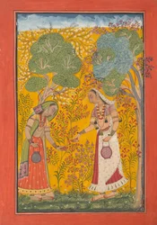 Vasanti Ragini, pagina uit een Ragamala-serie Garland of Musical Modes, ca. 1710