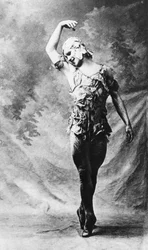 Vaslav Nijinsky, Russische balletdanser, in Le Spectre de la Rose, Parijs