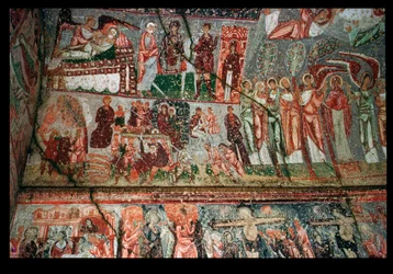 Gewelf en muur in de ingang, Byzantijns, waarschijnlijk ca. 10e eeuw (foto)