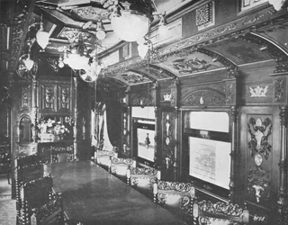 Vestibule Dining Car op de Rio-Sao Paulo Night Express van de Central Railway of Brazil, 1914