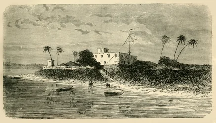 Uitzicht bij de monding van de Hooghly, 1890