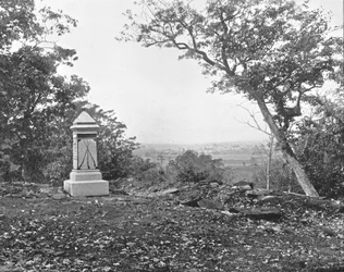 Uitzicht vanaf Culps Hill, Gettysburg, Pennsylvania, VS