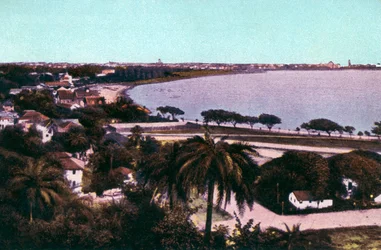 Uitzicht vanaf Malabar Hill, Bombay, India, begin 20e eeuw