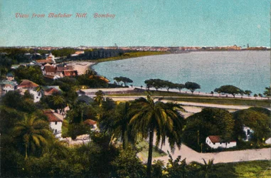 Uitzicht vanaf Malabar Hill, Bombay, ca. 1920