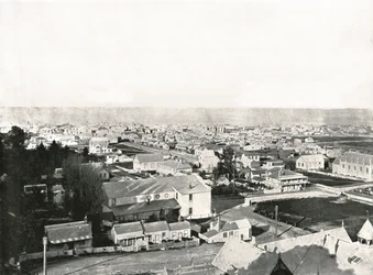 Uitzicht vanaf Milton Road, Napier, Nieuw-Zeeland, 1895