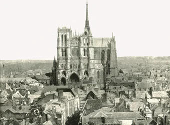 Uitzicht vanaf de klokkentoren, Amiens, Frankrijk, 1895