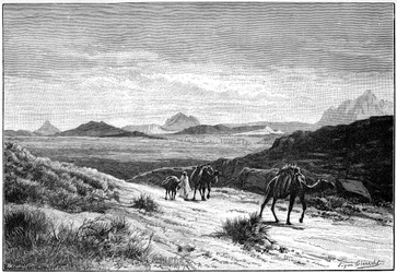 Uitzicht vanaf de Tellat-pas, Tunesië, ca. 1890