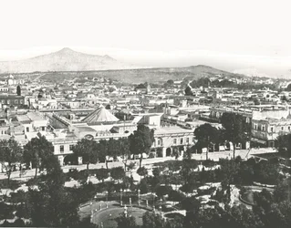 Uitzicht vanaf de kathedraal, Puebla, Mexico