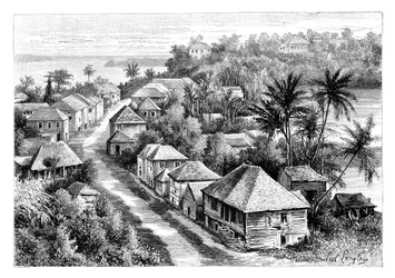 Uitzicht op Basse-Terre, Guadeloupe, c1890