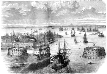 Uitzicht op Kronstadt, Rusland, 1882-1884