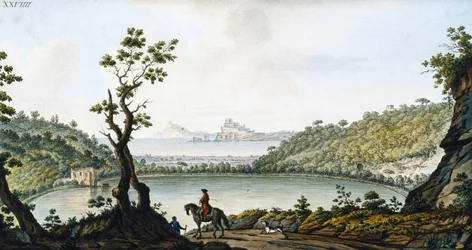 Uitzicht op het Meer van Avernus