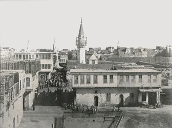 Gezicht op de oude stad, Suez, Egypte, 1895